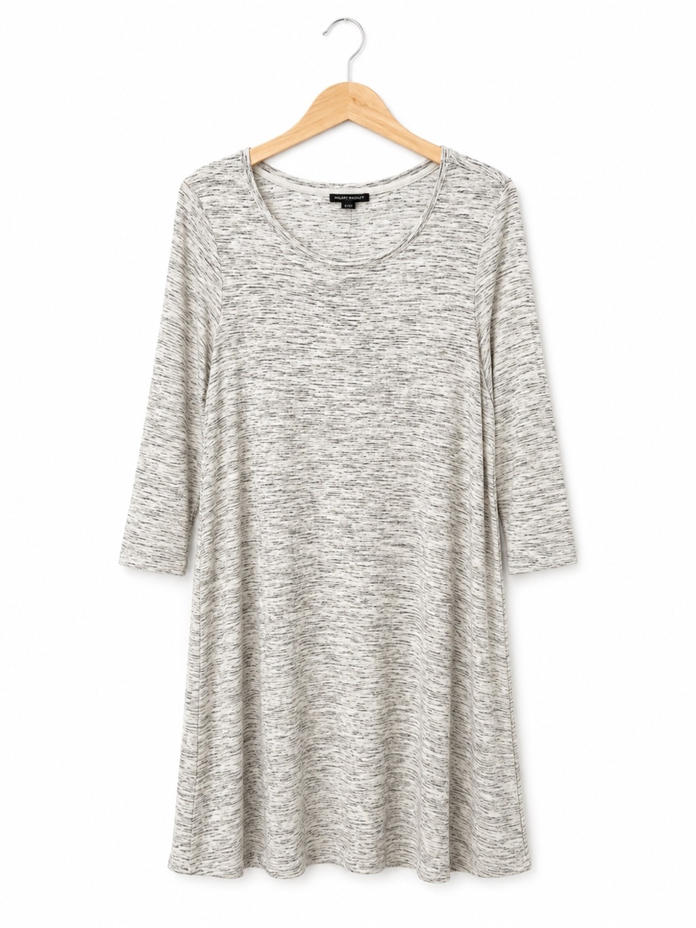 NWT Hilary Radley Swing Dress XXL Gray Marled Knit 3/4 Sleeve Casual Soft travel